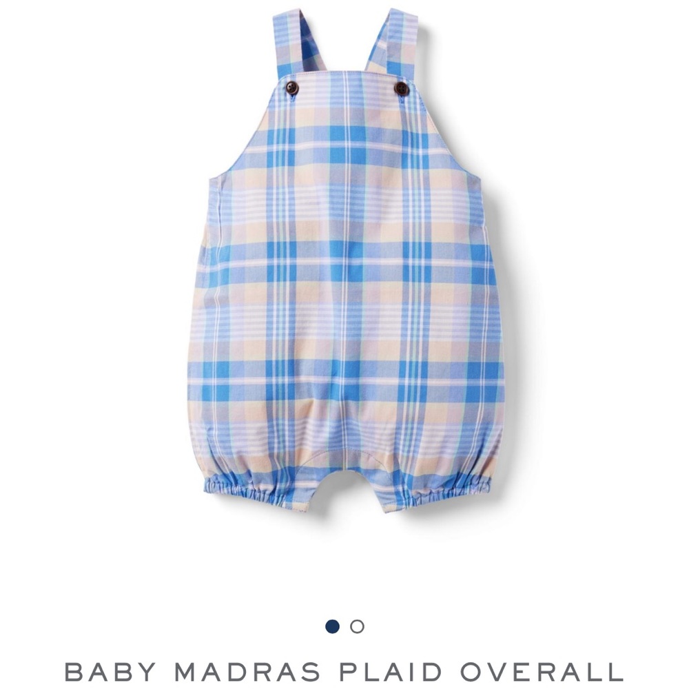 Janie and Jack baby Madras plaid overall